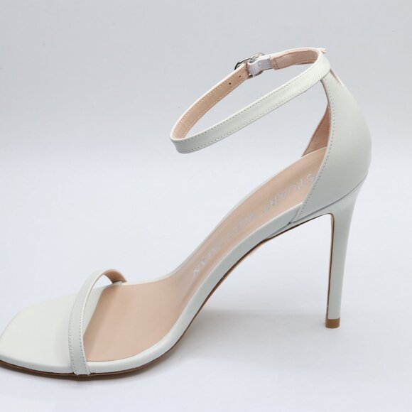Stuart Weitzman Womens Nudistcurve 100 Sandal White 9 B - Picture 4 of 5